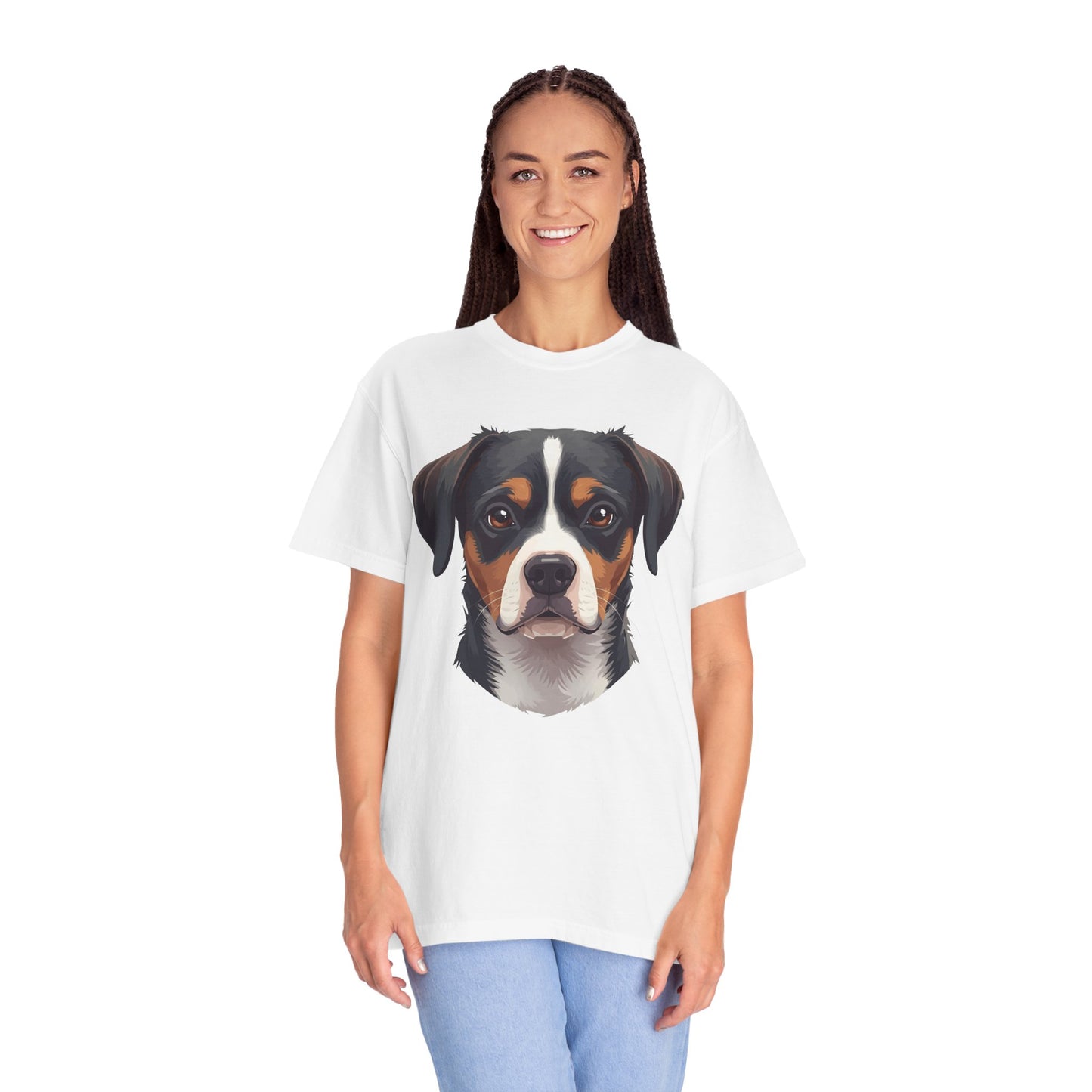 Unisex Tricolor Dog's 3D Design T-Shirt, Gift for Dog Owners, Animal Lover Apparel