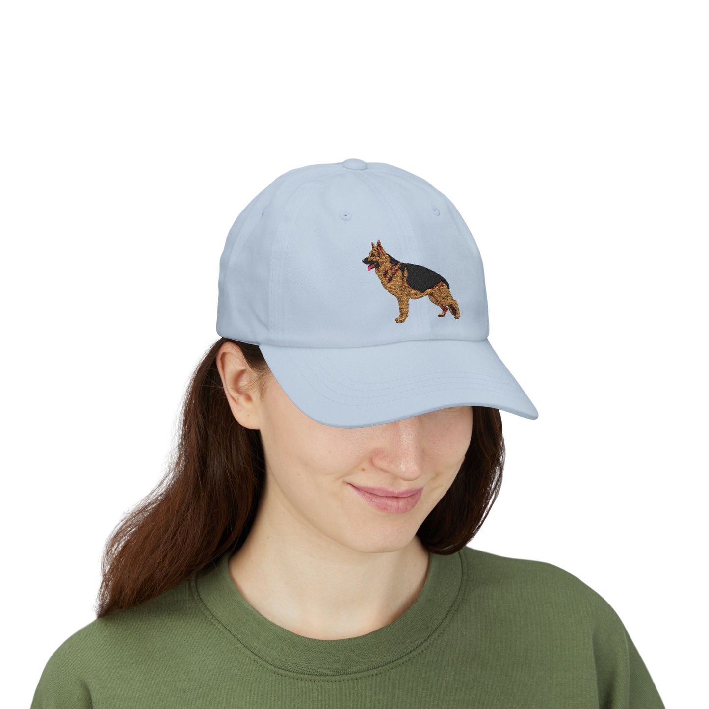 Embroidered Dog Dad Cap - German Shepherd Standing in a Show Stance