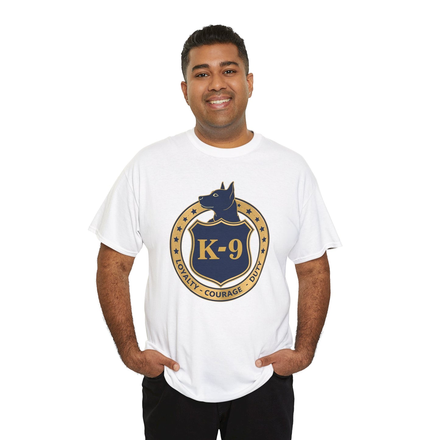 K-9 Police Unisex Heavy Cotton Tee - Loyalty Courage Duty | Dog Lover Gift, Law Enforcement Apparel, Dog Training Shirt