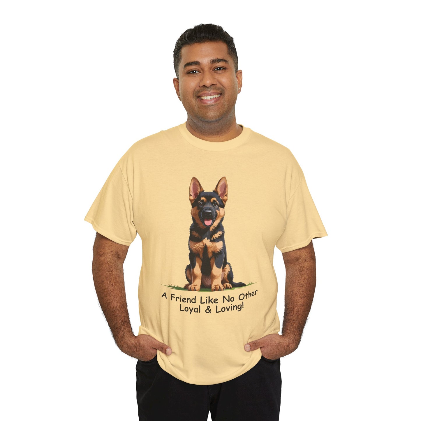 Adorable German Shepherd Puppy Lover Tee: A Friend Like No Other, Dog Owner Gift, Dog Mom Shirt, Gifts for Animal Lovers, Unisex Cotton T-shirt