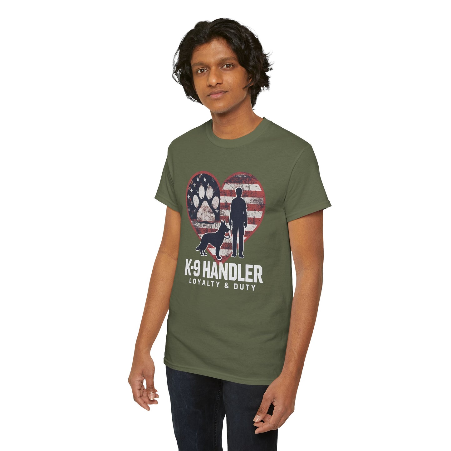 K-9 Handler Heart Tee | Loyalty & Duty T-Shirt | Dog Lover Gift, Police Support Shirt