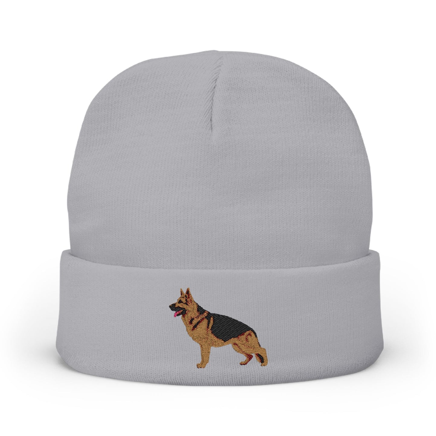 Embroidered Dog Lover Beanie - German Shepherd Standing in a Show Stance | Knit Hat for Pet Owners