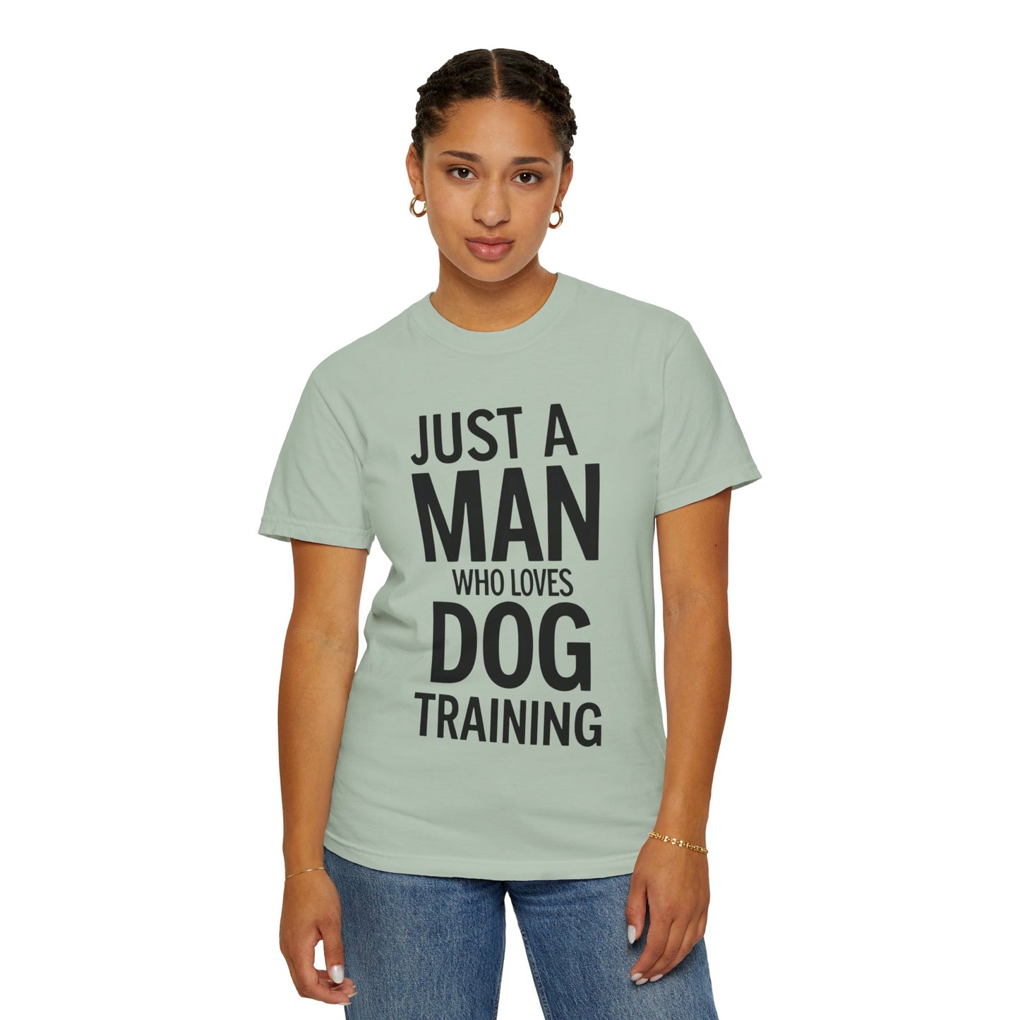 Dog Training Enthusiast T-Shirt - Just a Man Who Loves Dog Training, Pet Lover Gift, Casual Comfort Wear, Dog Owner Apparel, Gift for Dog Lovers