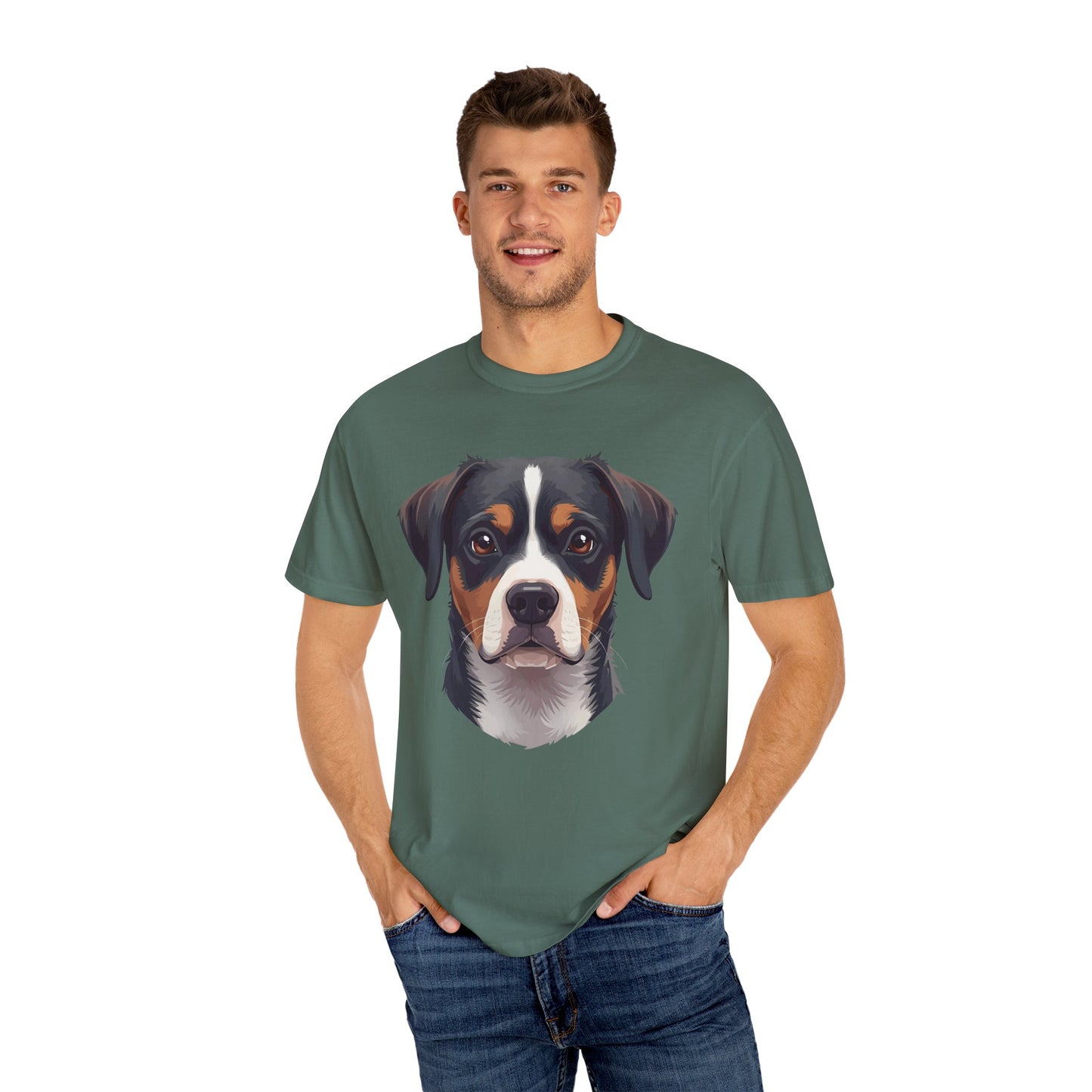 Unisex Tricolor Dog's 3D Design T-Shirt, Gift for Dog Owners, Animal Lover Apparel