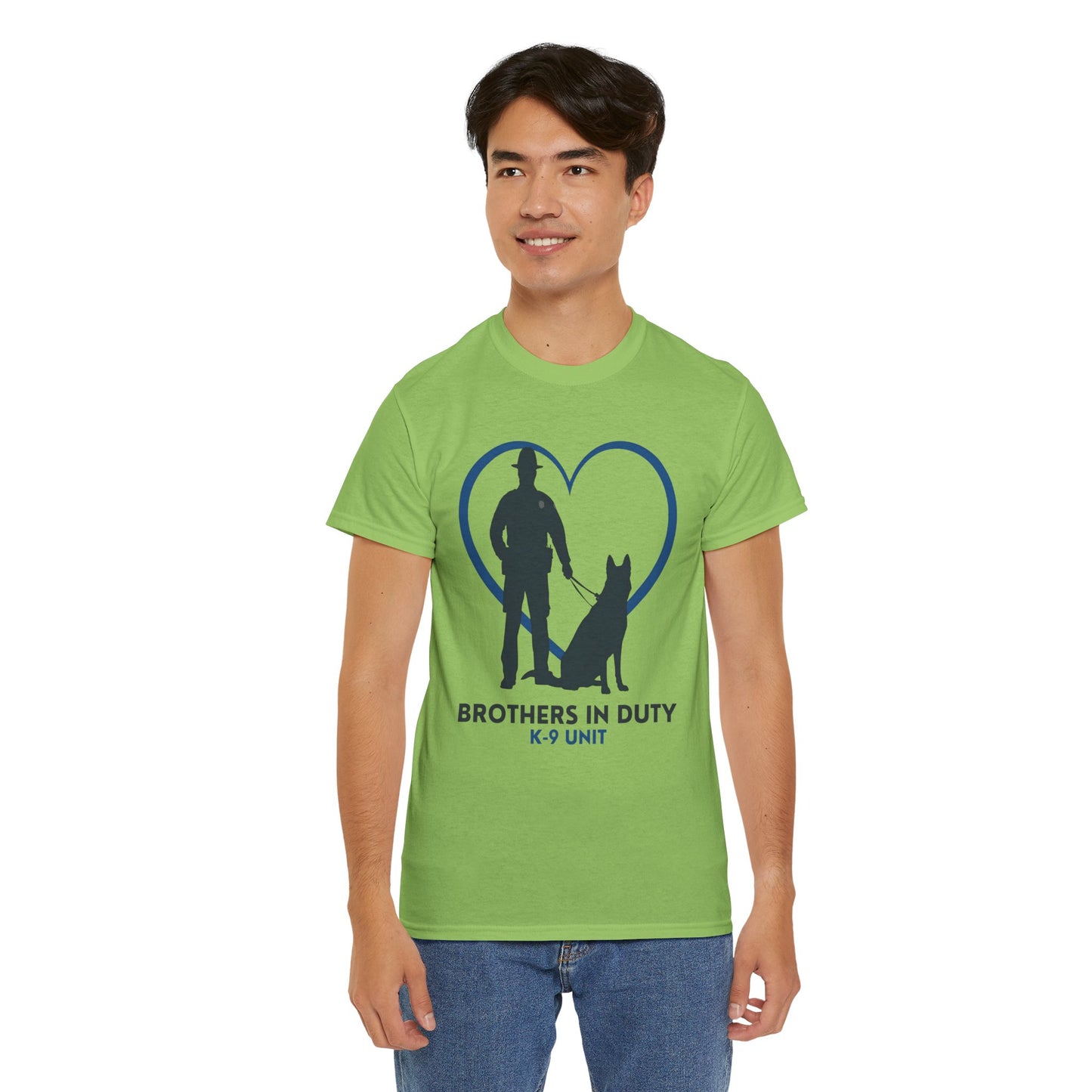 Heartfelt K-9 Unit Tee - Brothers In Duty | Police Officer Gift, Dog Lover Shirt, Law Enforcement Apparel