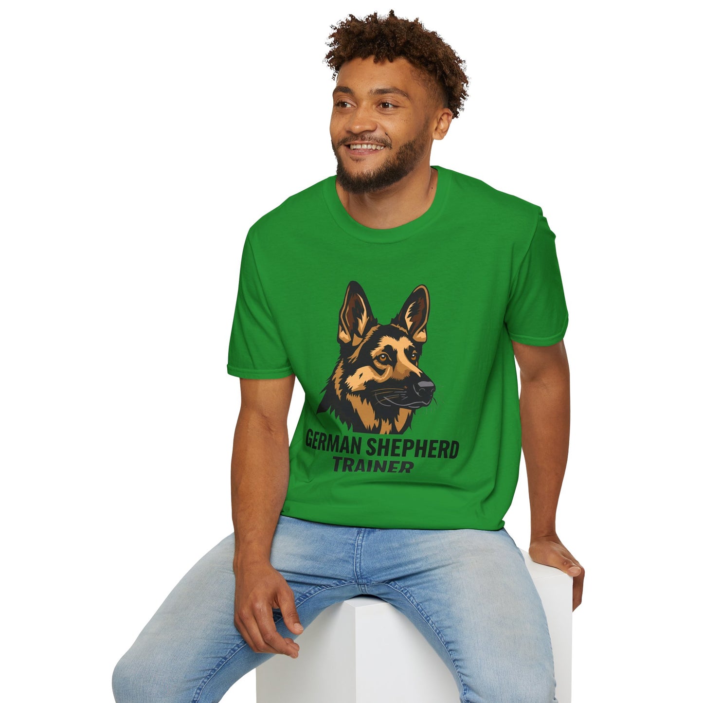 German Shepherd Trainer Unisex Softstyle T-Shirt, Dog Lover Gift, Pet Trainer Apparel