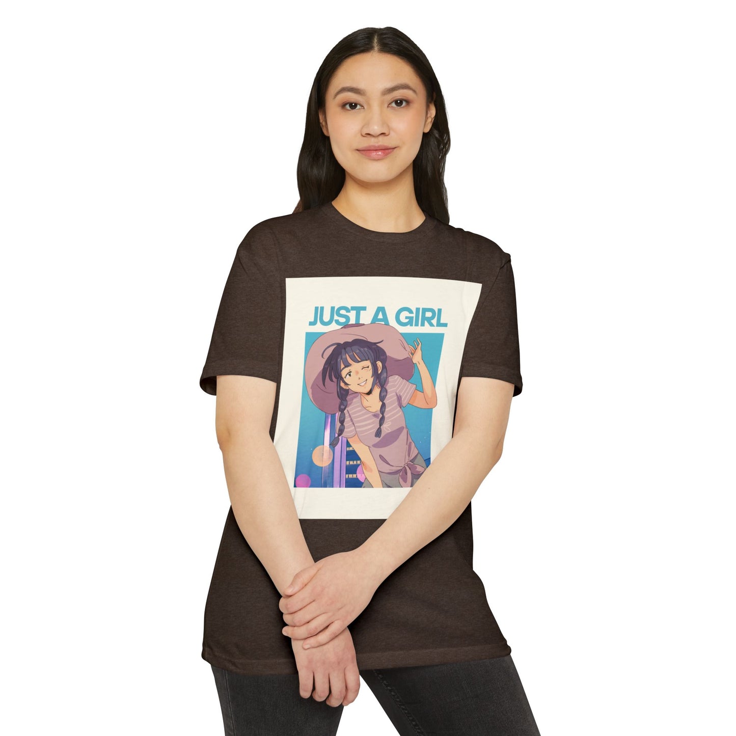 Just A Girl Graphic T-Shirt, Cute Casual Tee for Women, Summer Fashion, Anime Lover Gift, Everyday Wear