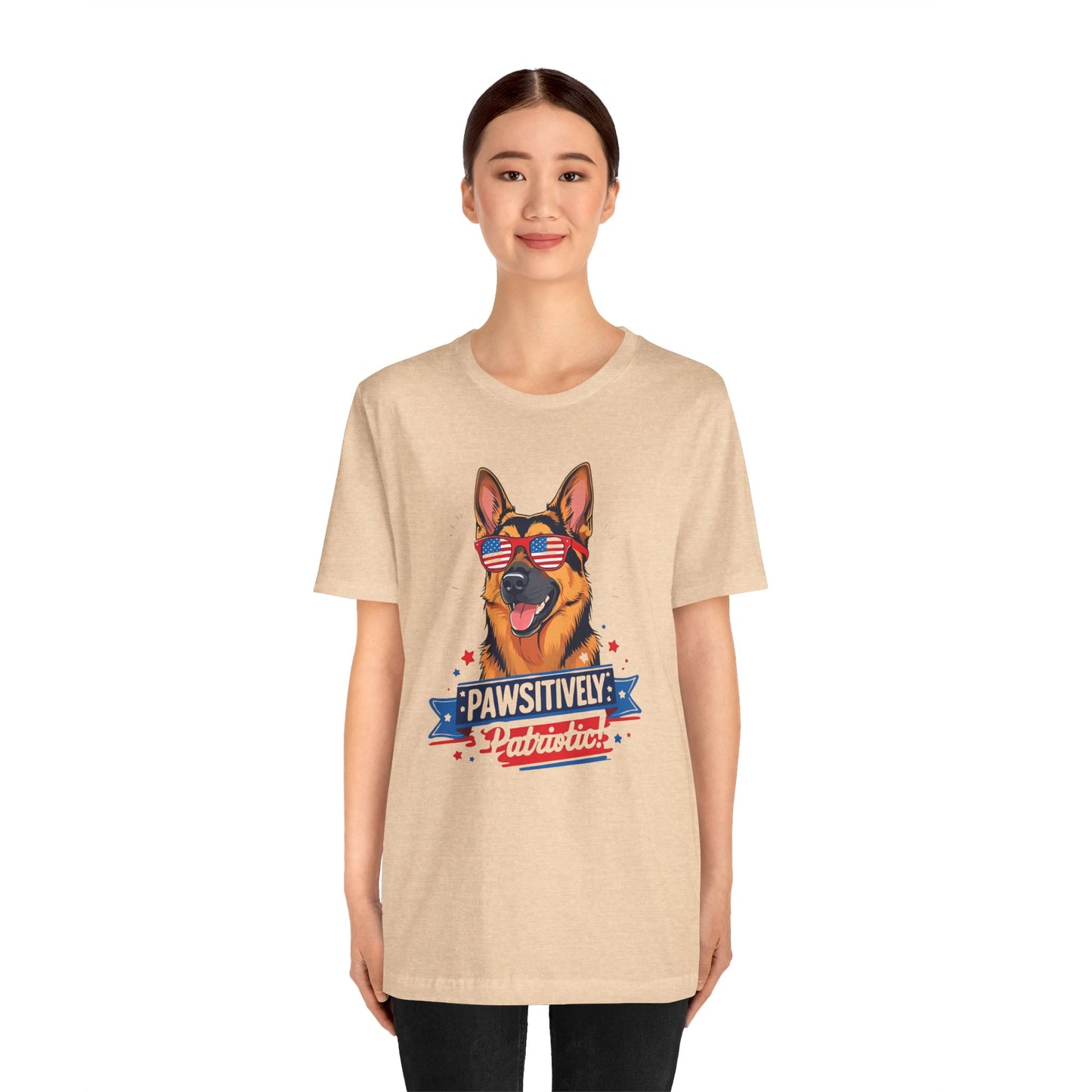 Pawsitively Patriotic German Shepherd Dog Tee, Unisex T-Shirt, Perfect for Summer Celebrations, Pet Lovers Gift, 4th of July Apparel