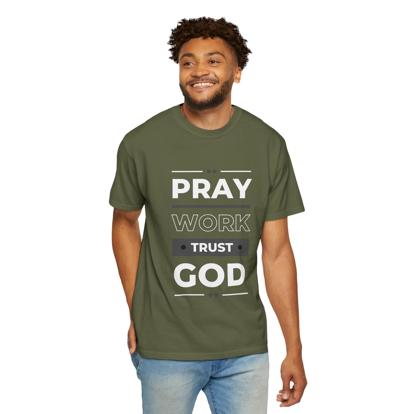 Faith-Inspired Garment-Dyed T-shirt, Inspirational Tee, God Trust Shirt, Religious Apparel, Motivational Gift, Unisex Fashion