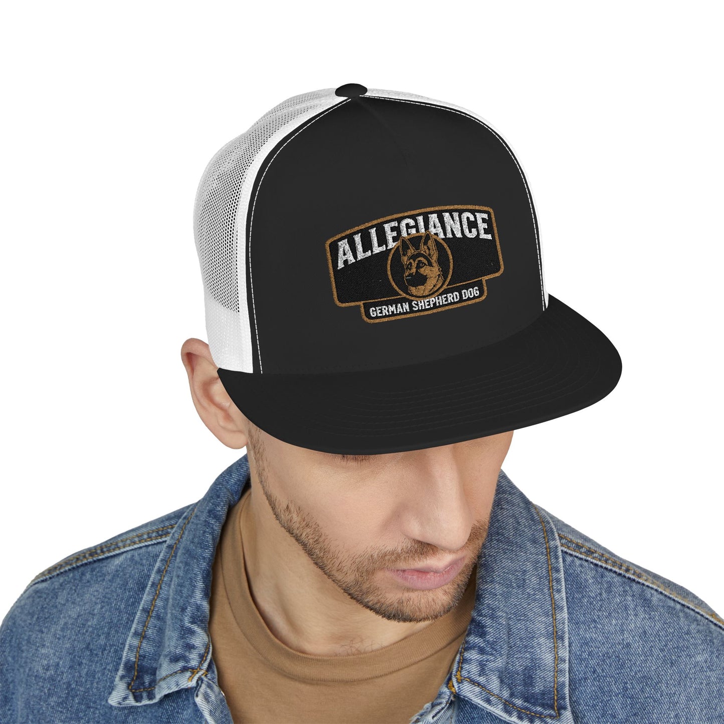 German Shepherd Embroidered 5 Panel Trucker Cap | Allegiance | Perfect Gift for Dog Lovers