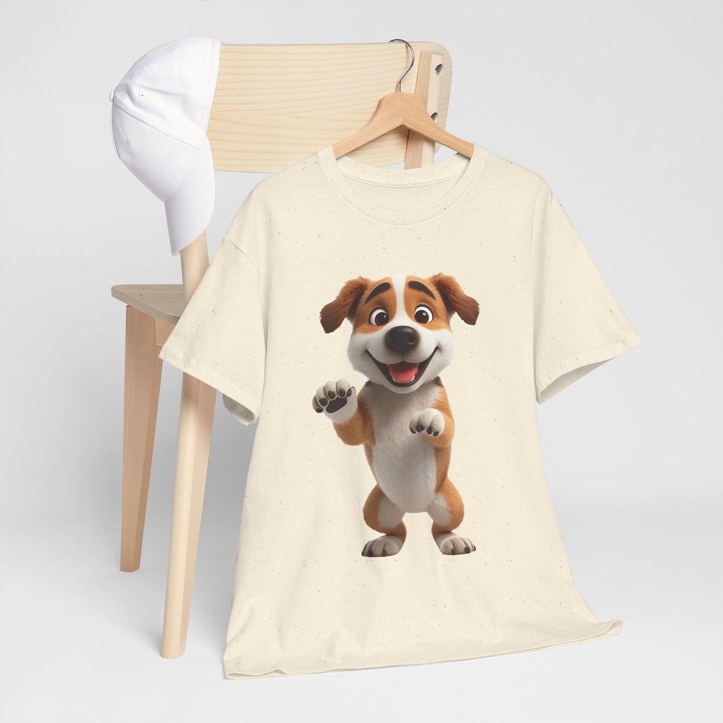 Cute Dog 3D Graphic Tee, Unisex Heavy Cotton T-Shirt, Dog Lover Gift, Fun Casual Wear