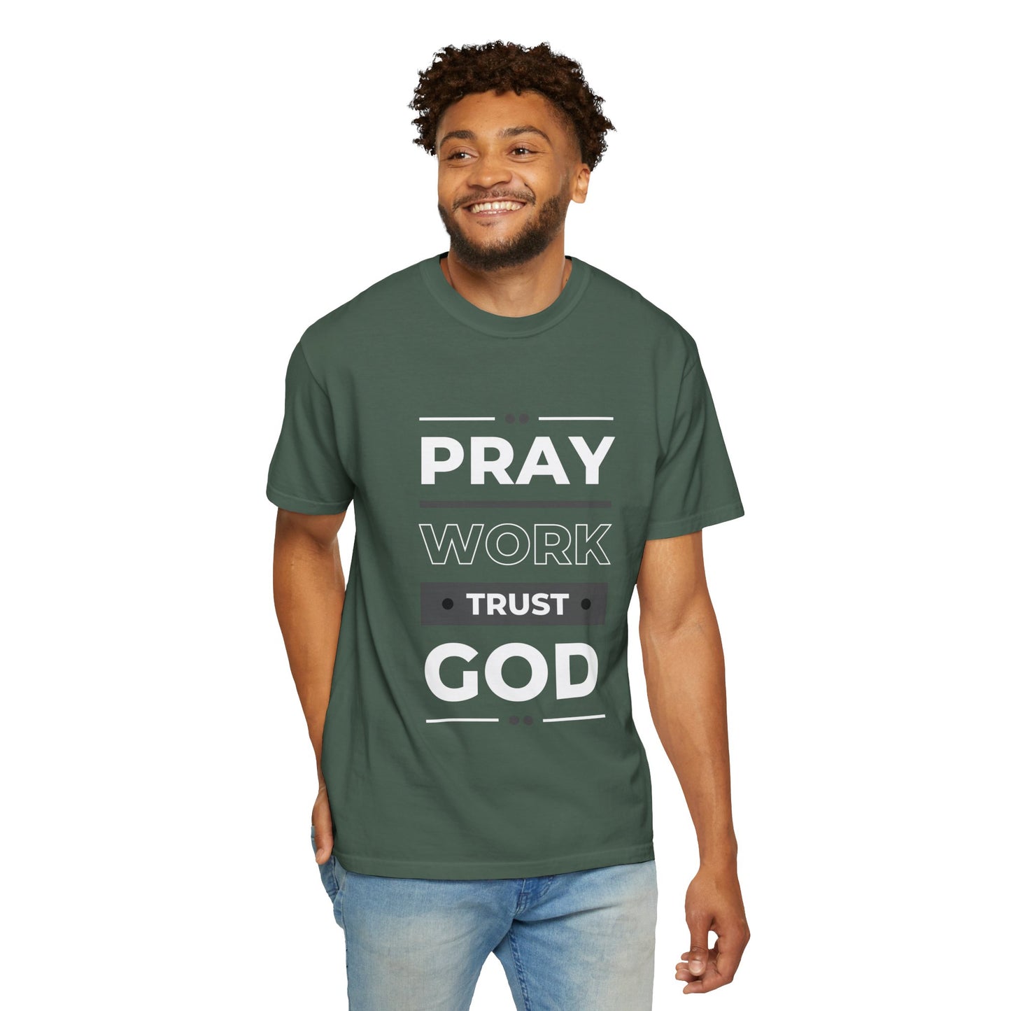Faith-Inspired Garment-Dyed T-shirt, Inspirational Tee, God Trust Shirt, Religious Apparel, Motivational Gift, Unisex Fashion