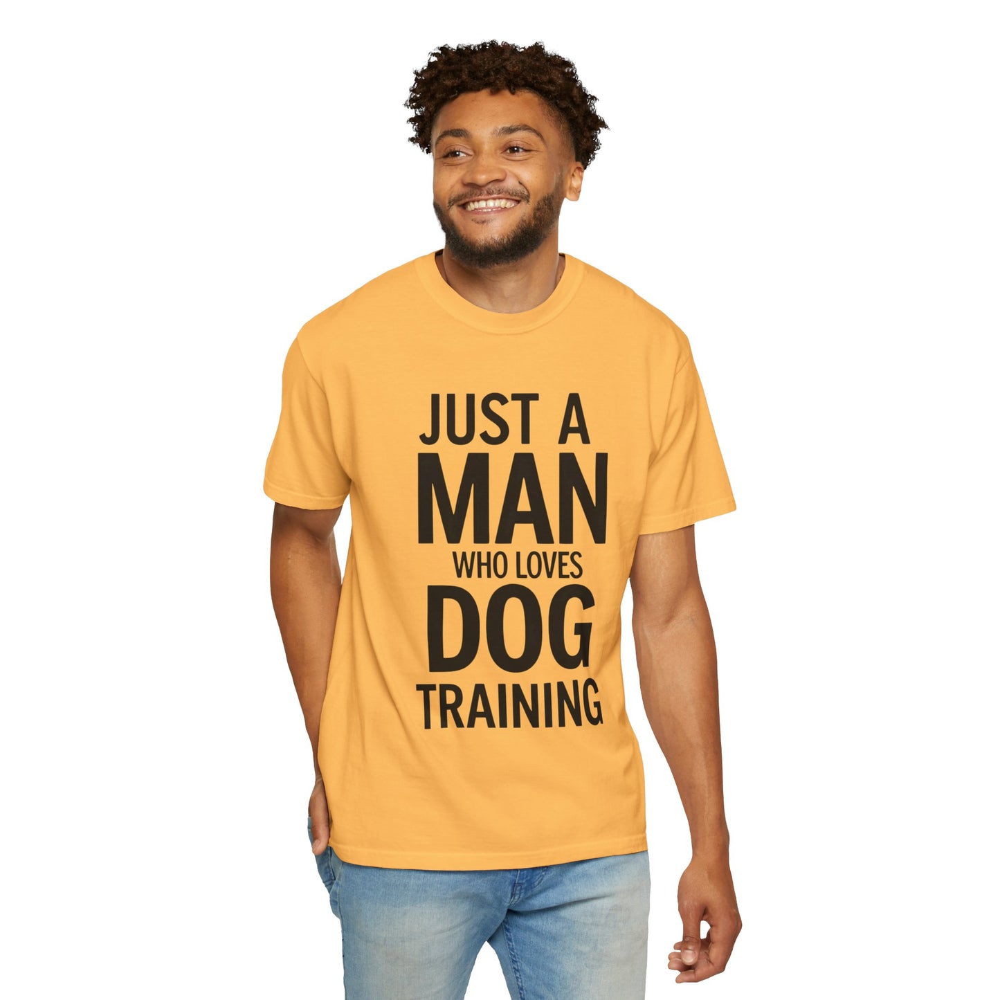 Dog Training Enthusiast T-Shirt - Just a Man Who Loves Dog Training, Pet Lover Gift, Casual Comfort Wear, Dog Owner Apparel, Gift for Dog Lovers