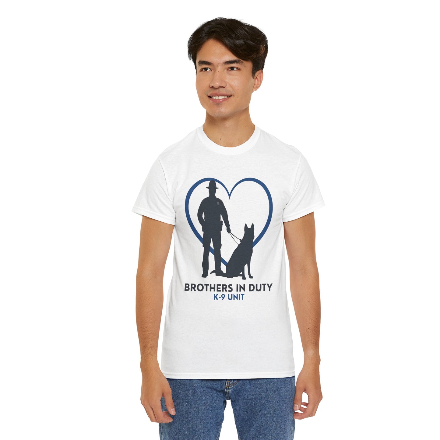 Heartfelt K-9 Unit Tee - Brothers In Duty | Police Officer Gift, Dog Lover Shirt, Law Enforcement Apparel
