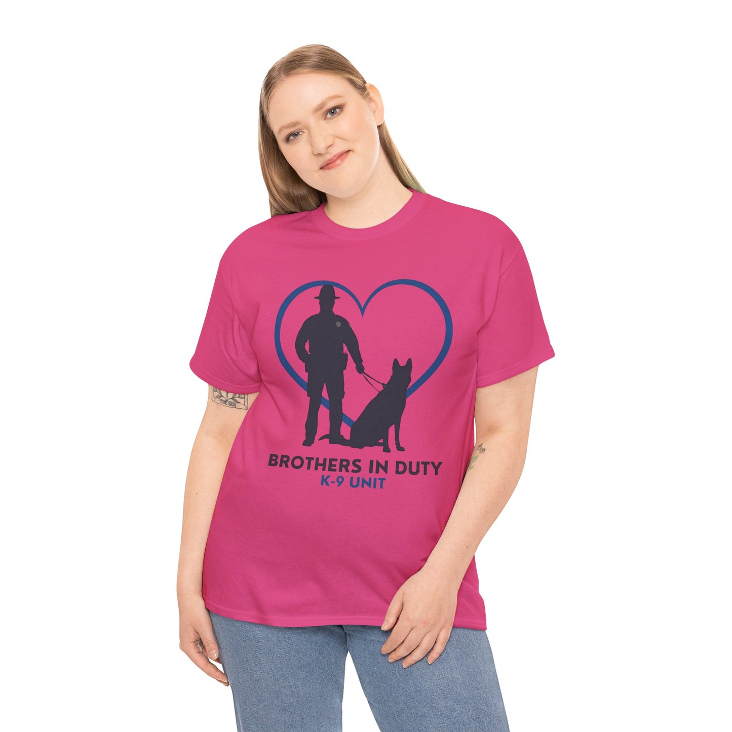 Heartfelt K-9 Unit Tee - Brothers In Duty | Police Officer Gift, Dog Lover Shirt, Law Enforcement Apparel