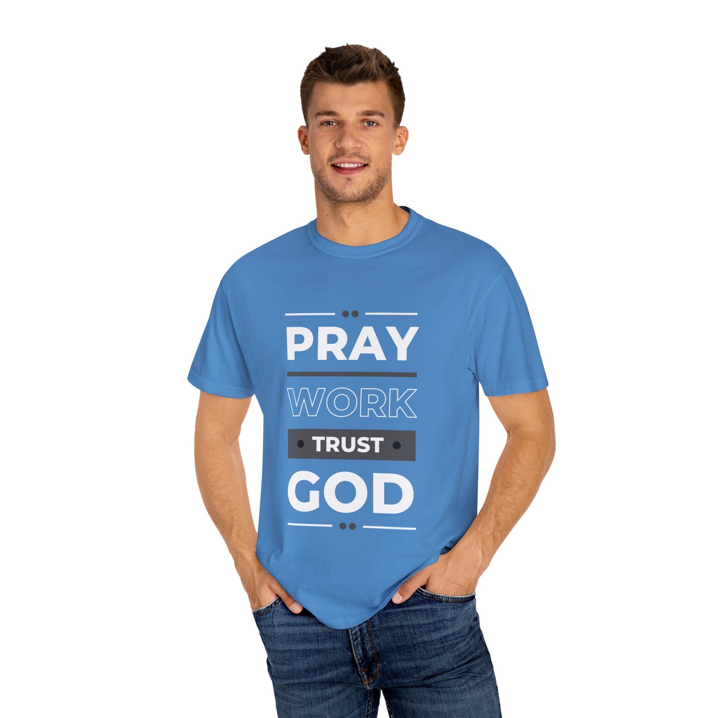 Faith-Inspired Garment-Dyed T-shirt, Inspirational Tee, God Trust Shirt, Religious Apparel, Motivational Gift, Unisex Fashion