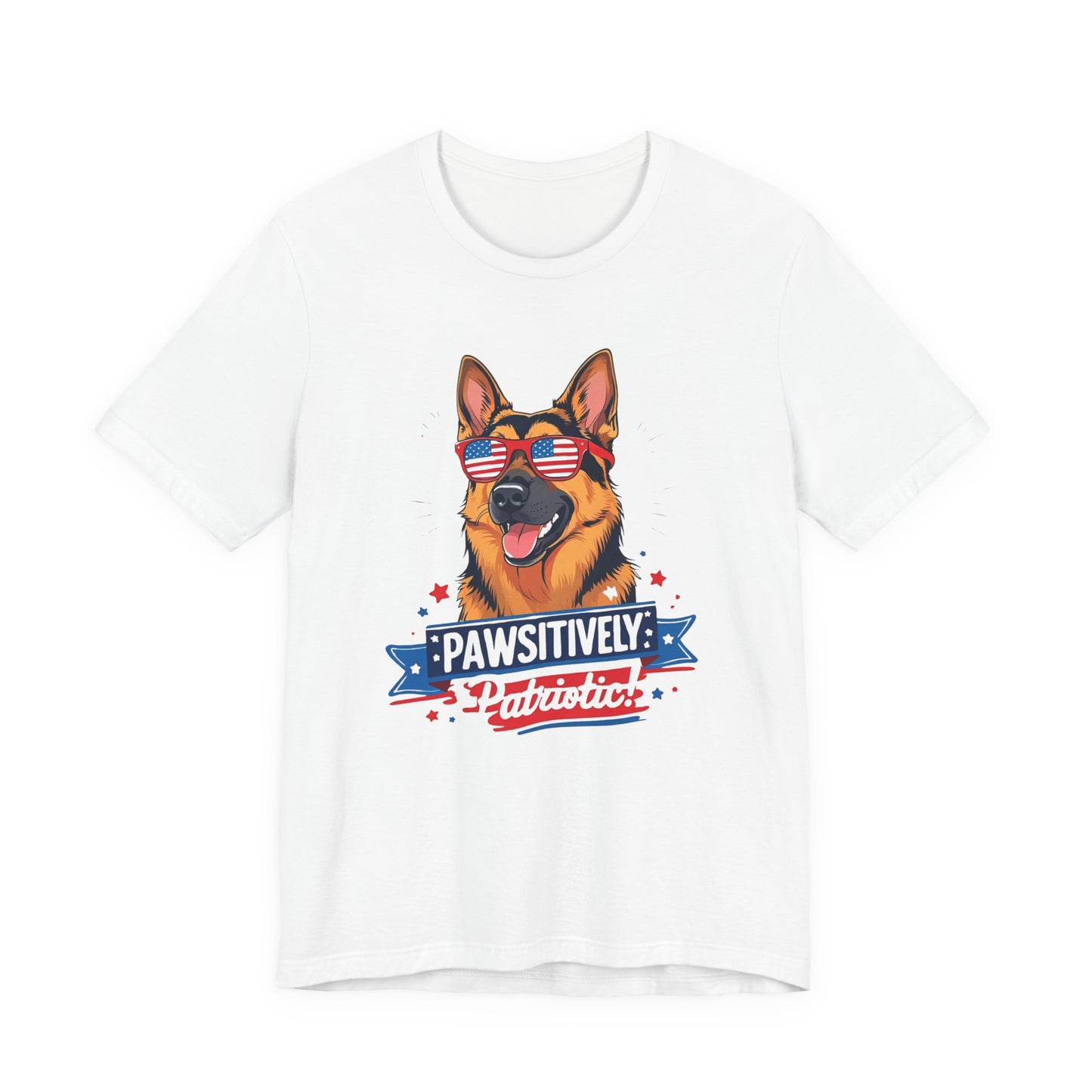 Pawsitively Patriotic German Shepherd Dog Tee, Unisex T-Shirt, Perfect for Summer Celebrations, Pet Lovers Gift, 4th of July Apparel
