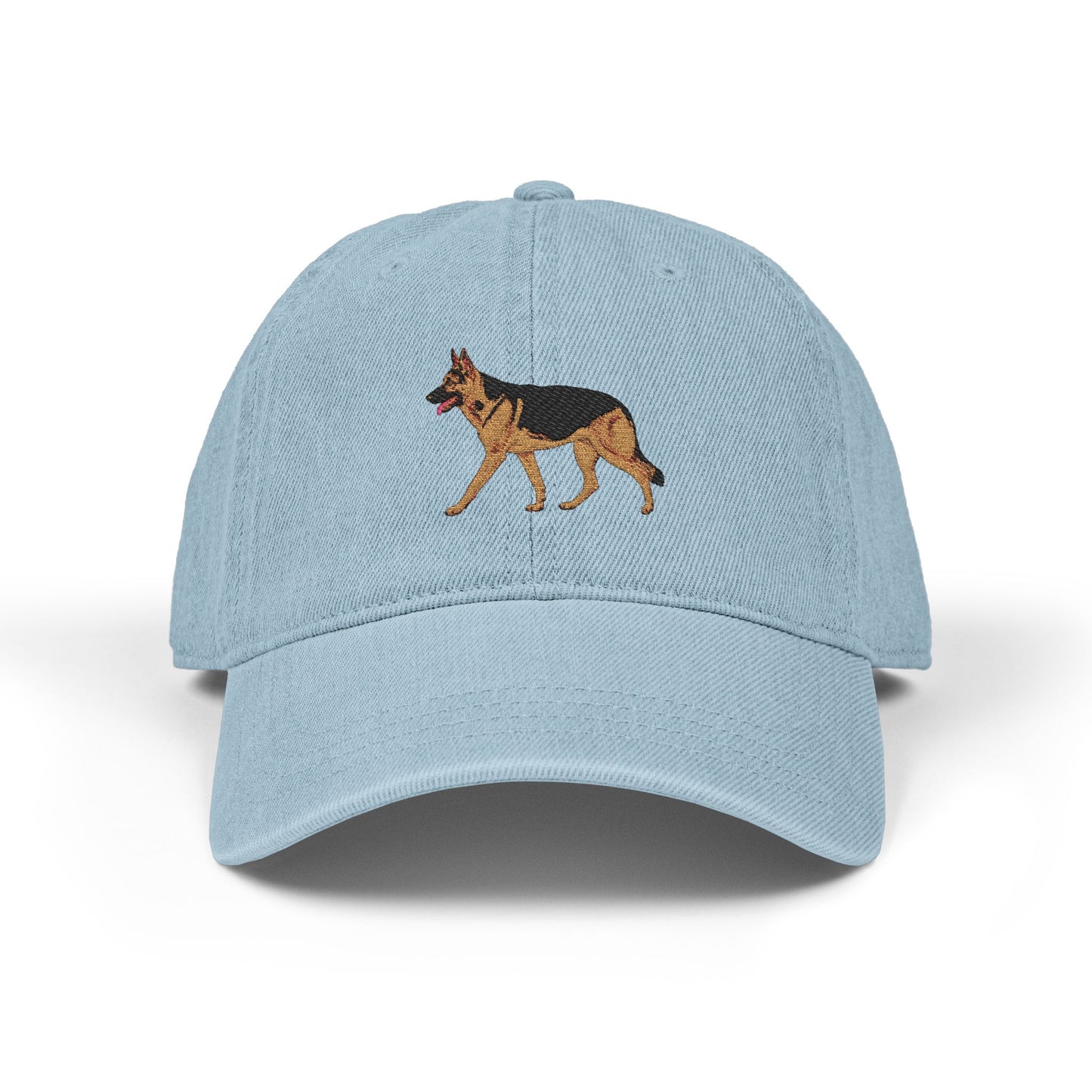 Embroidered Denim Hat with German Shepherd Design, Adjustable Dog Lover Cap, Outdoor Hat for Pet Owners