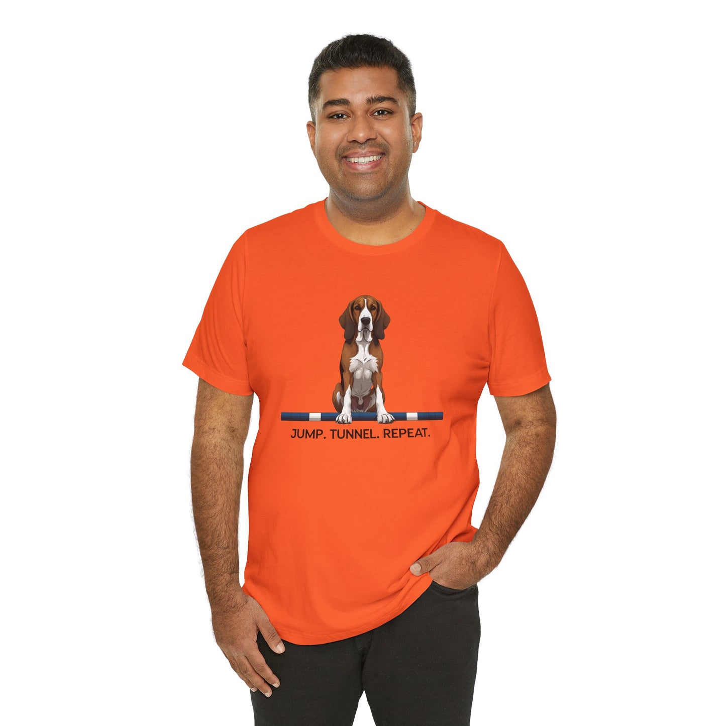 Dog Agility Tee, Fun Pet Lover Shirt, Jump Tunnel Repeat T-Shirt, Dog Enthusiast Apparel, Gift for Dog Owners