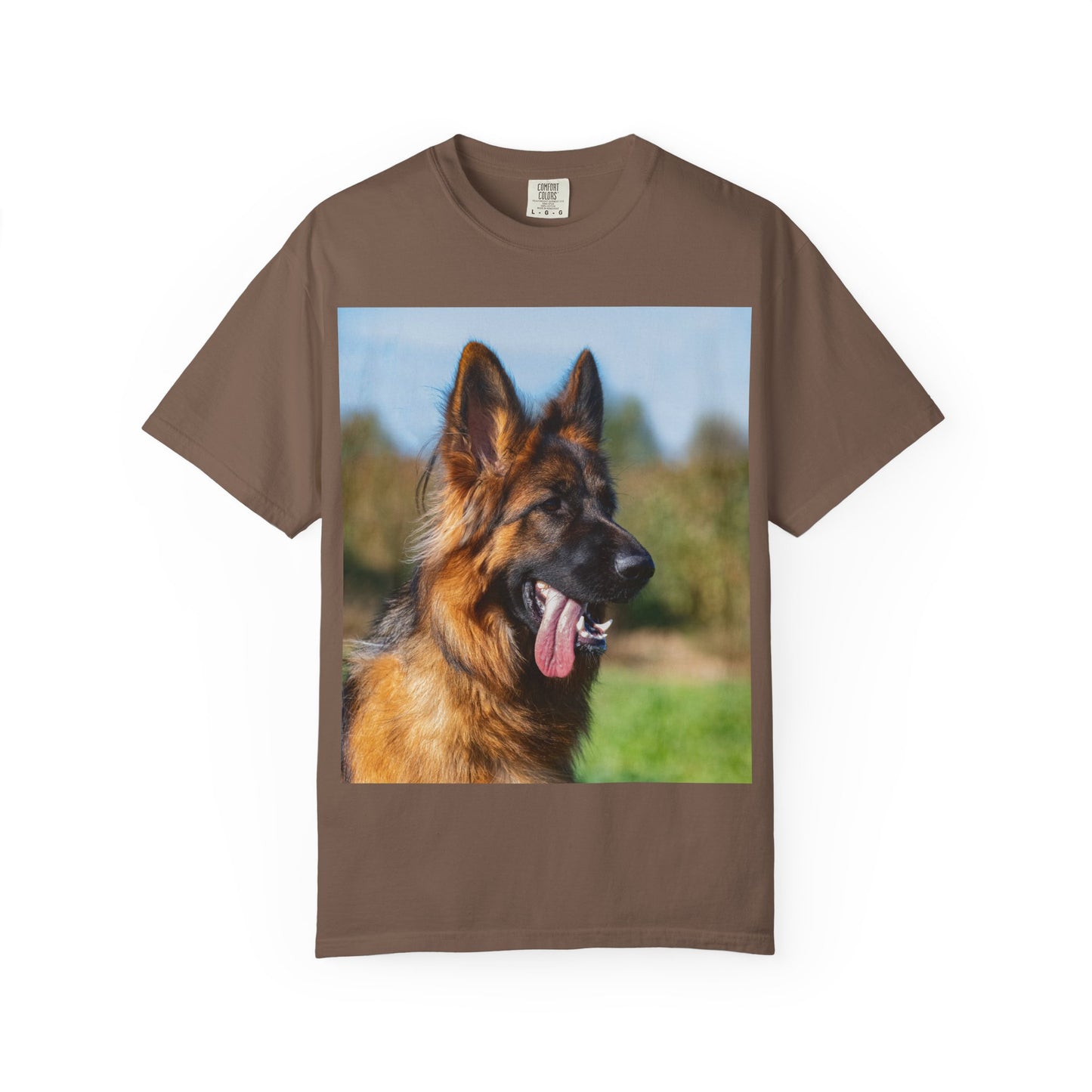 Unisex Dog Lover T-Shirt Featuring a Stunning Showline German Shepherd Puppy Leaving Tongue Out