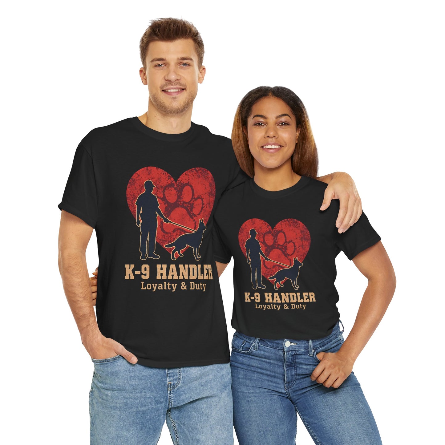 K-9 Handler Heart Tee - Loyalty & Duty, Dog Lover Gift, Pet Owner Apparel
