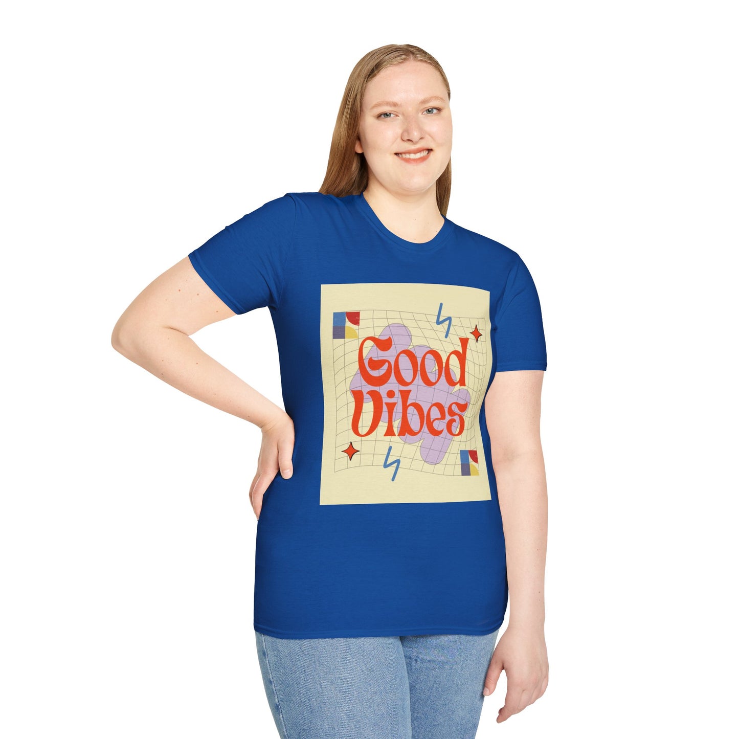 Good Vibes Unisex Softstyle T-Shirt, Relaxed Fit Tee, Casual Wear, Gift Idea, Positive Quotes, Everyday Comfort, Summer Fashion