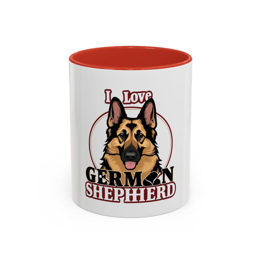 I Love German Shepherd Accent Coffee Mug - Perfect Gift for Dog Lovers, Pet Enthusiasts, Birthday, Home Decor