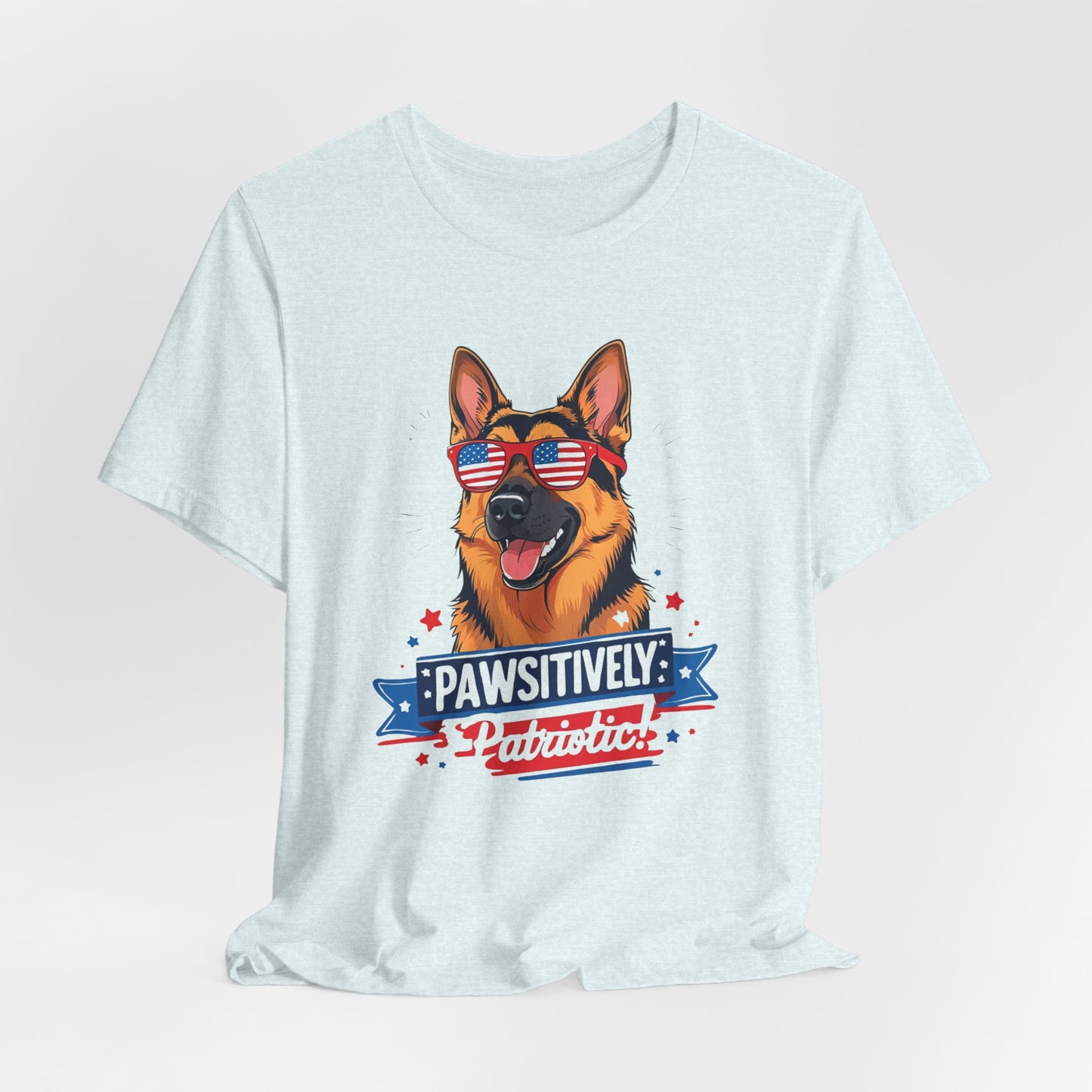 Pawsitively Patriotic German Shepherd Dog Tee, Unisex T-Shirt, Perfect for Summer Celebrations, Pet Lovers Gift, 4th of July Apparel
