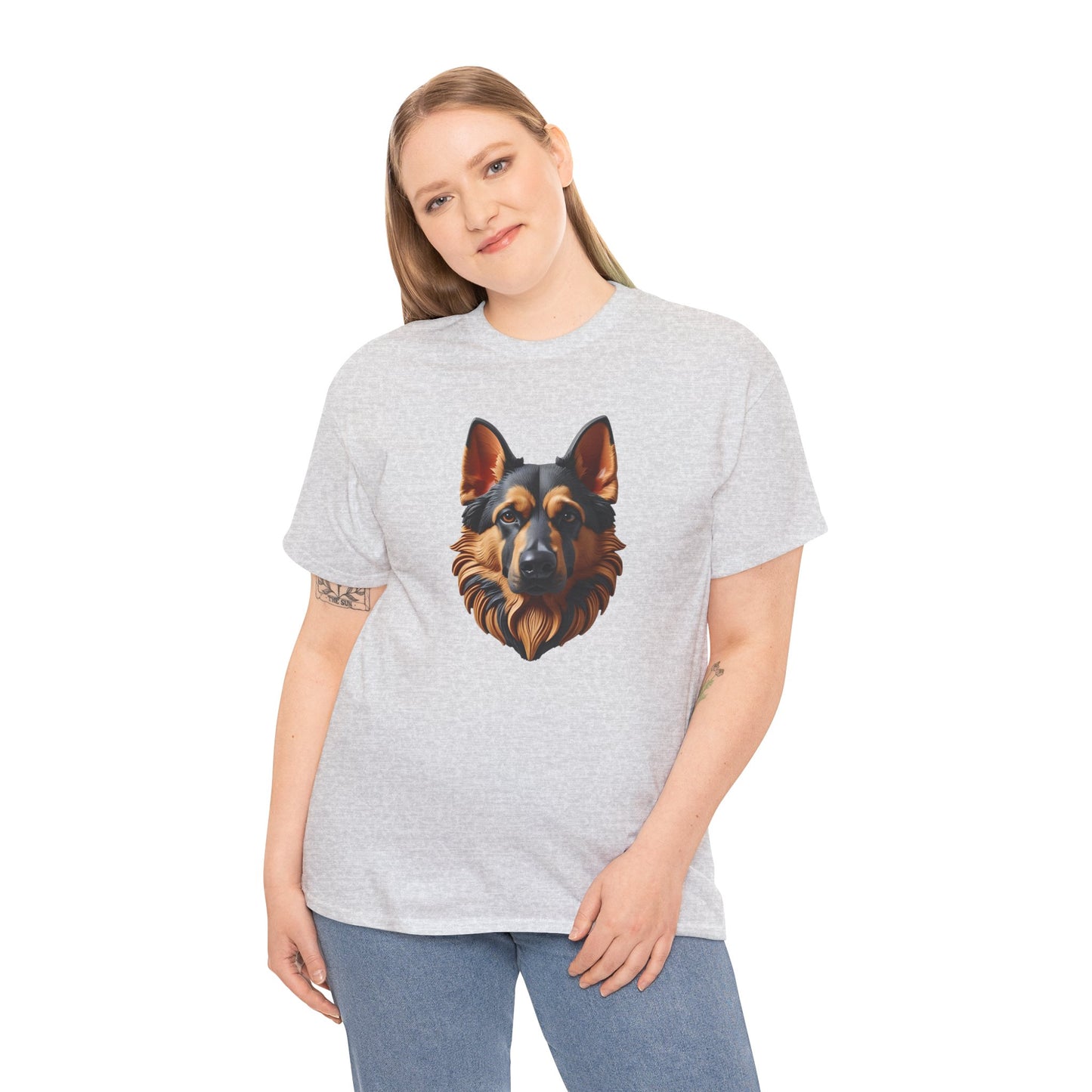 German Shepherd Lover Tee With 3D Design, Unisex Cotton Shirt, Dog T-Shirt, Pet Lovers Gift, Animal Enthusiast Apparel