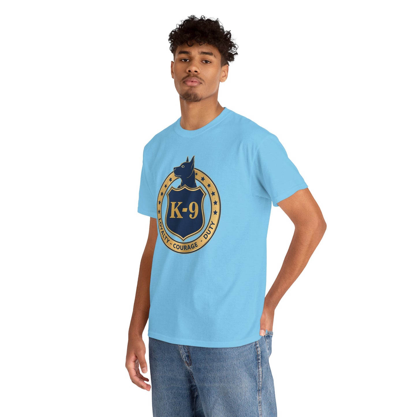 K-9 Police Unisex Heavy Cotton Tee - Loyalty Courage Duty | Dog Lover Gift, Law Enforcement Apparel, Dog Training Shirt