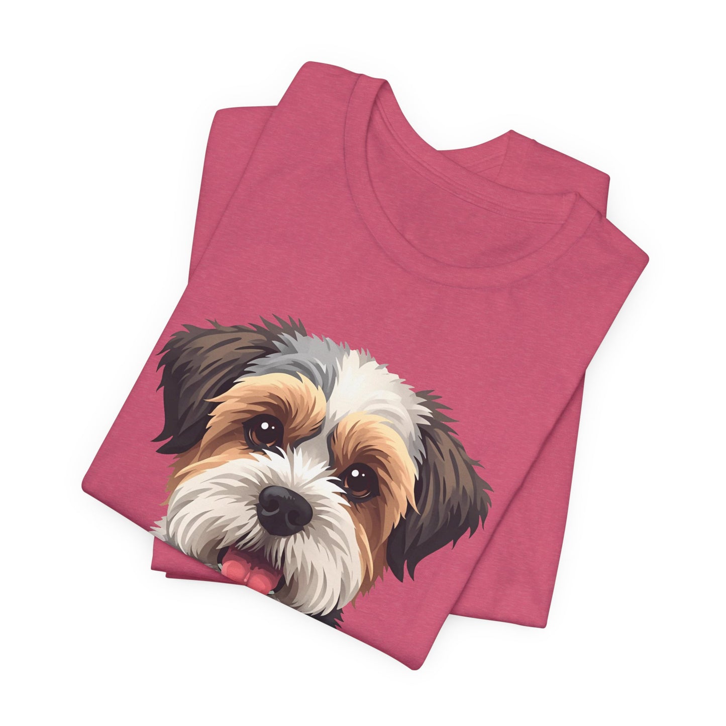 Unisex Dog Lover T-Shirt Featuring a 3D Design of Cute Fluffy Bichon Frise Mix | Gift for Dog Owners