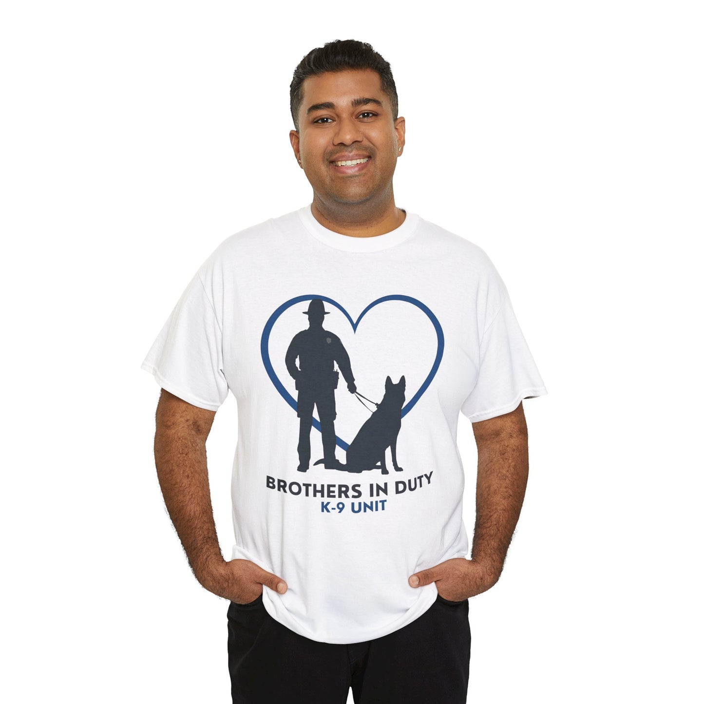 Heartfelt K-9 Unit Tee - Brothers In Duty | Police Officer Gift, Dog Lover Shirt, Law Enforcement Apparel
