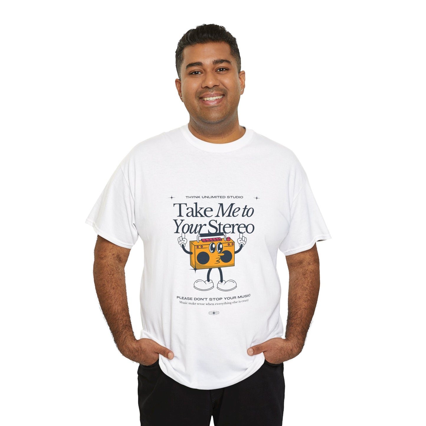 Retro Music Lover Tee - Take Me To Your Stereo, Vintage Style Shirt, Graphic T-Shirt, Unisex Cotton Top, Perfect Gift for Musicians, Summer Outfit