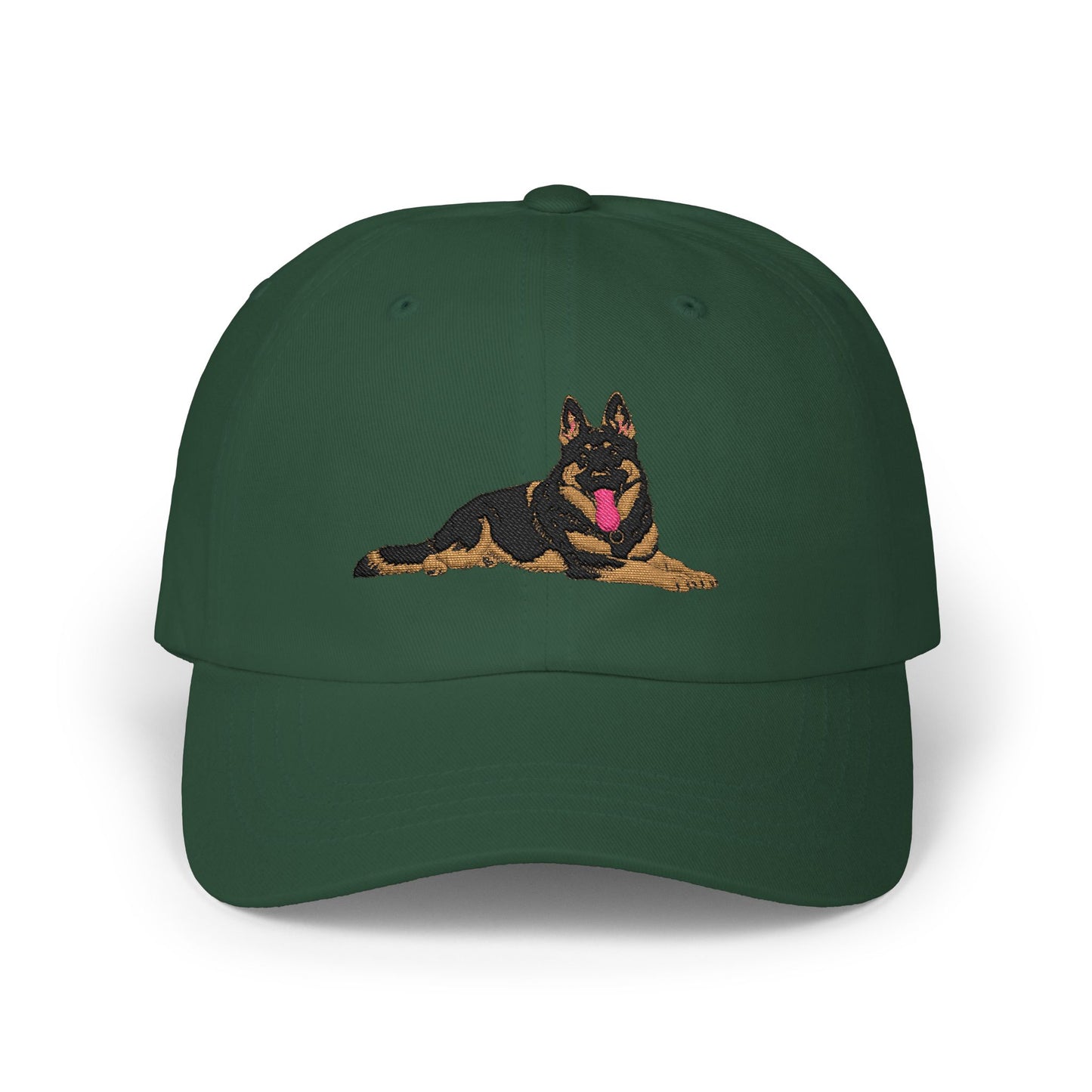 Classic Dad Cap Featuring a Giant Old Fashioned Working Line German Shepherd Embroidered Design