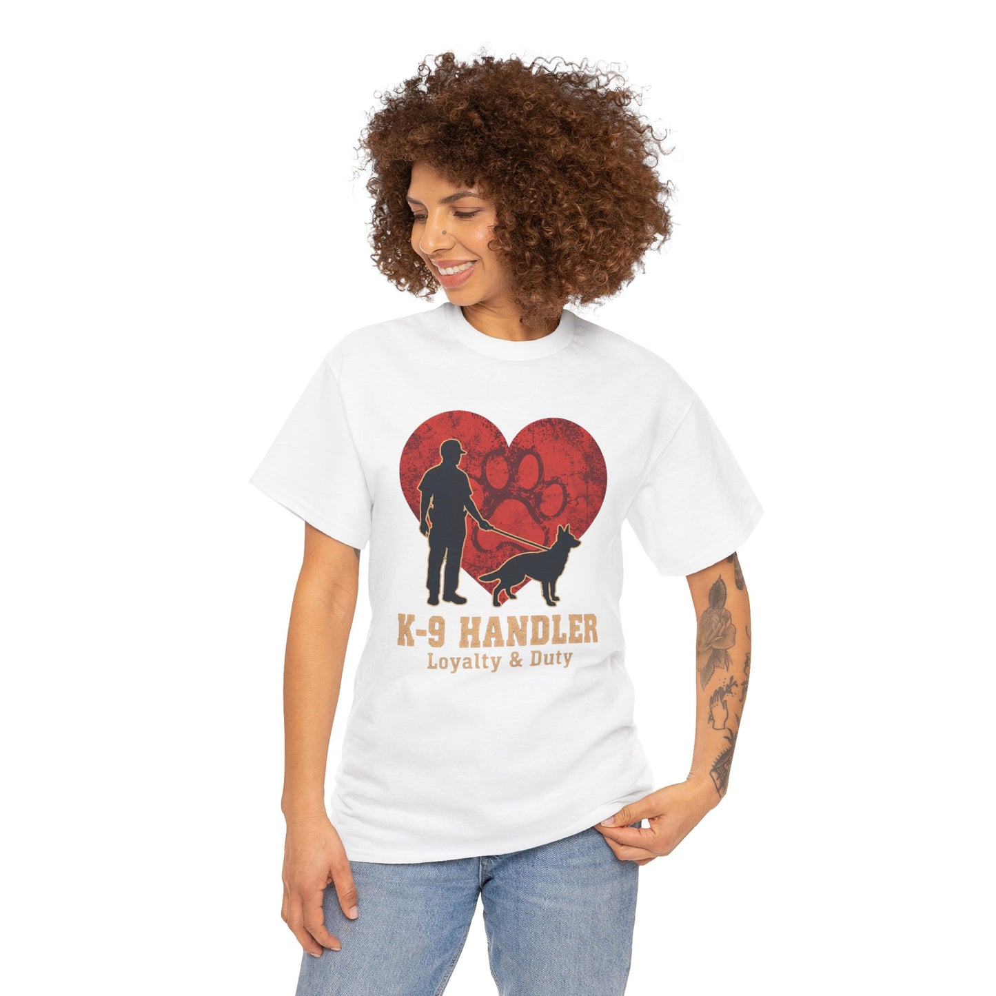 K-9 Handler Heart Tee - Loyalty & Duty, Dog Lover Gift, Pet Owner Apparel