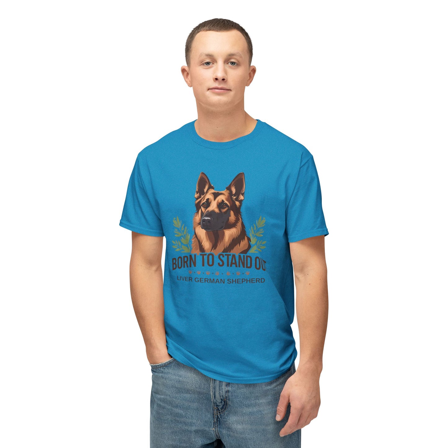Born to Stand Out Unisex Dog Lover T-Shirt, Liver German Shepherd Shirt, Pet Owner Gift, Animal Lover Apparel, Birthday Gift Idea, Summer Style