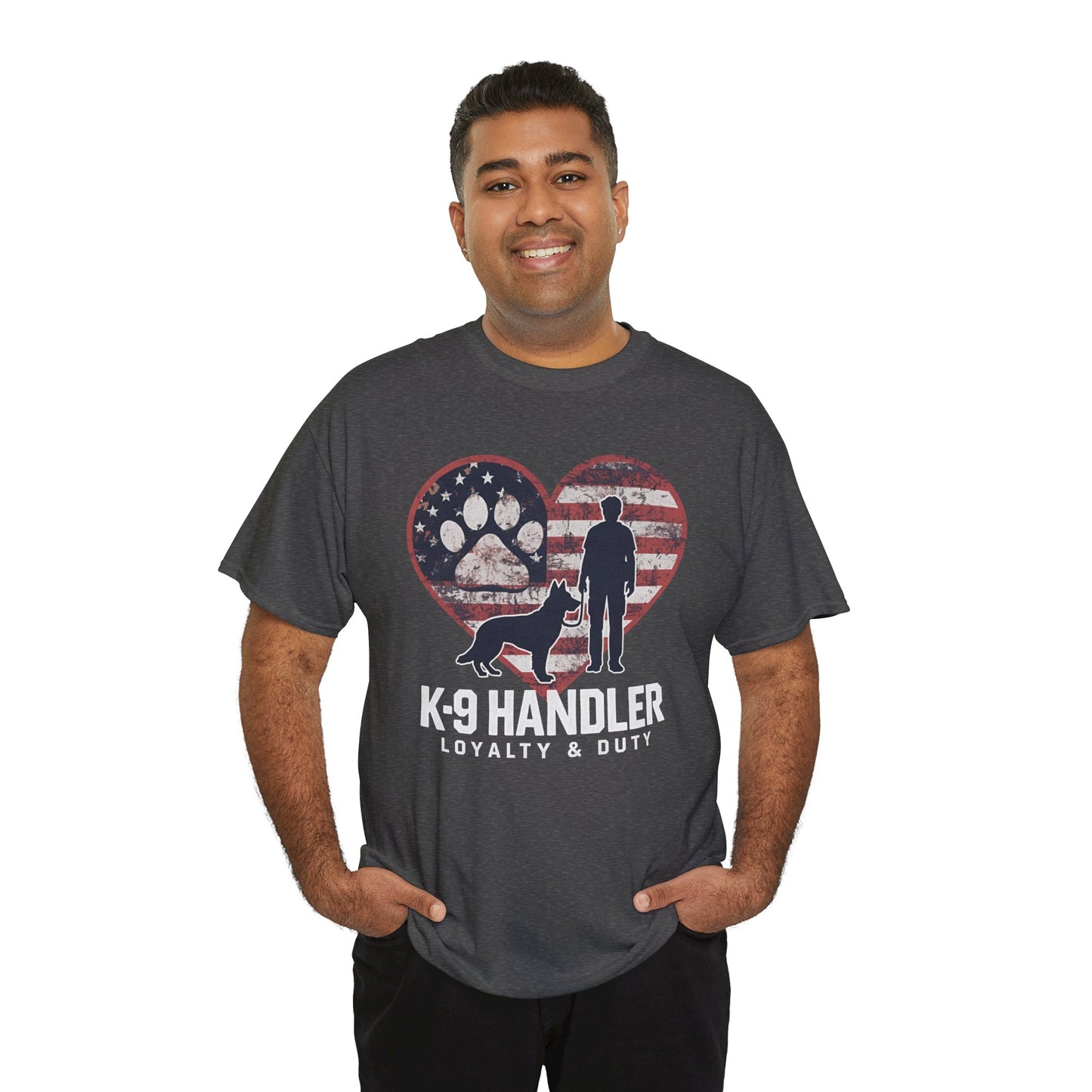 K-9 Handler Heart Tee | Loyalty & Duty T-Shirt | Dog Lover Gift, Police Support Shirt