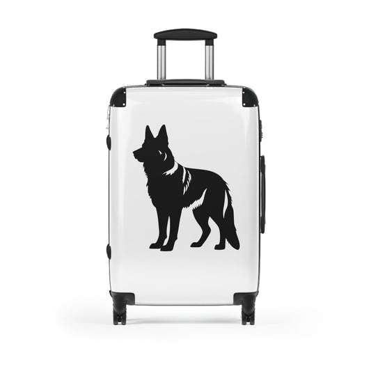 Dog Lover's Suitcase Featuring a Graphic of Black German Shepherd