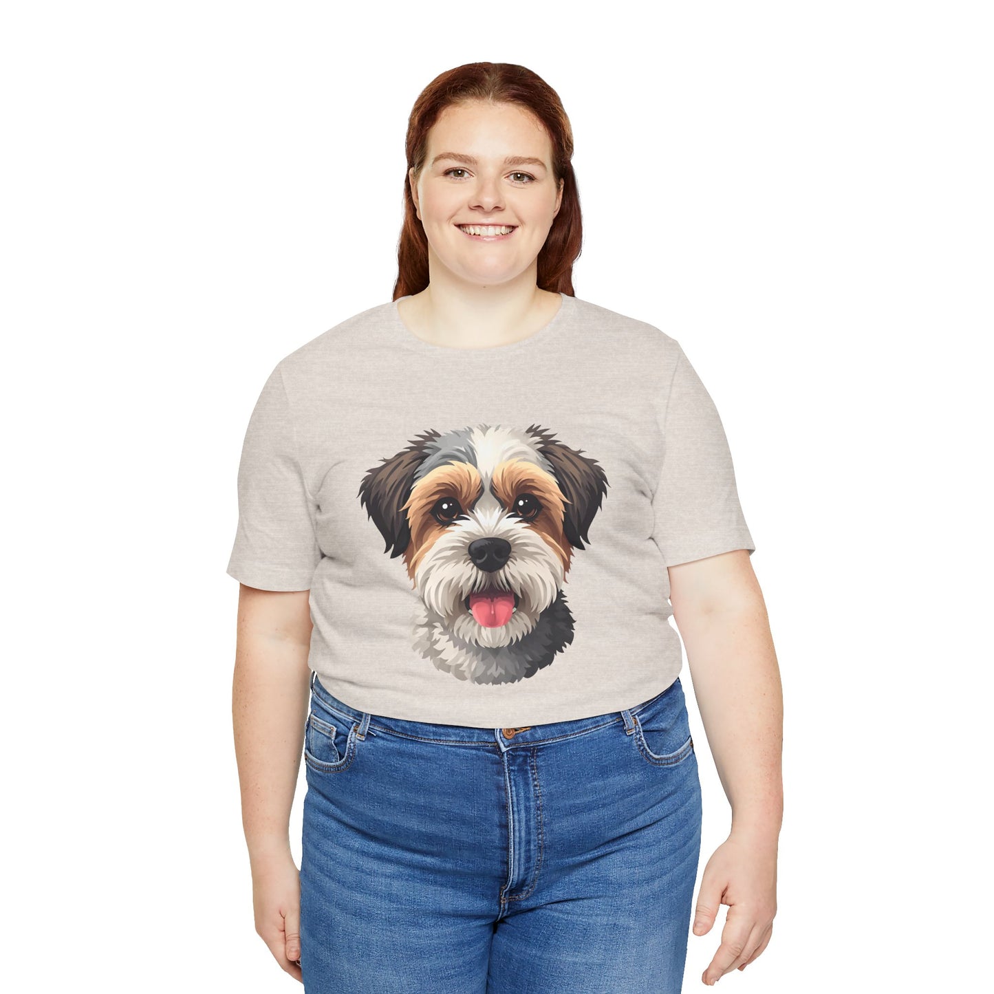 Unisex Dog Lover T-Shirt Featuring a 3D Design of Cute Fluffy Bichon Frise Mix | Gift for Dog Owners