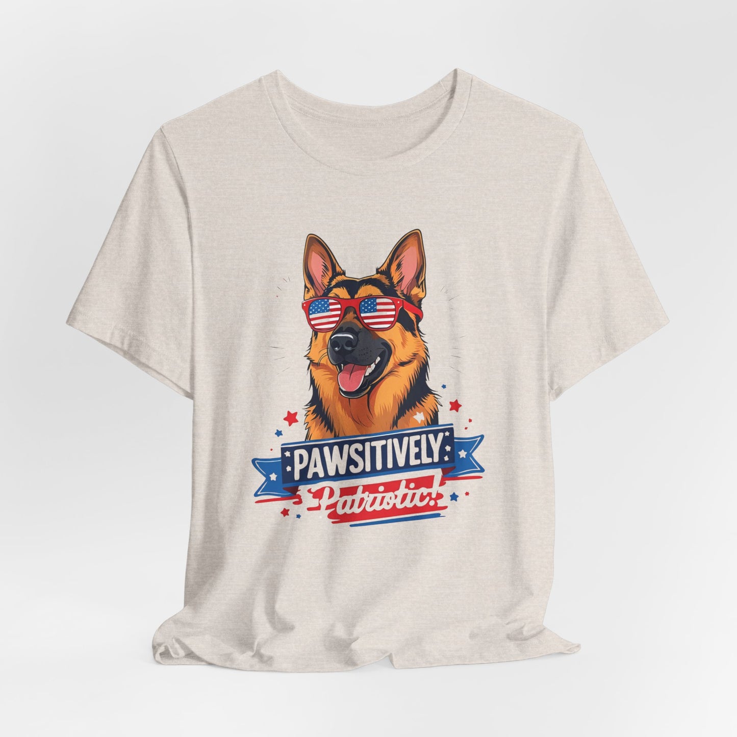 Pawsitively Patriotic German Shepherd Dog Tee, Unisex T-Shirt, Perfect for Summer Celebrations, Pet Lovers Gift, 4th of July Apparel