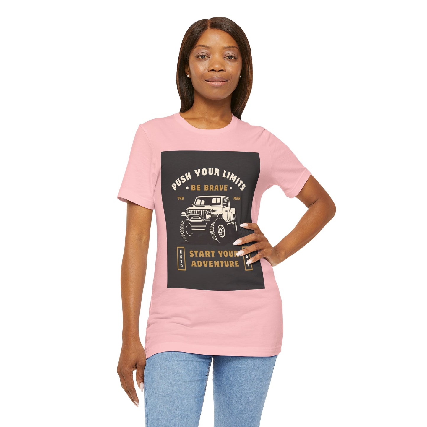 Push Your Limits Adventure-Inspiring Unisex Jersey Tee, Outdoor Shirt, Motivational T-Shirt, Gift for Adventurers, Hiking Apparel, Travel Tee