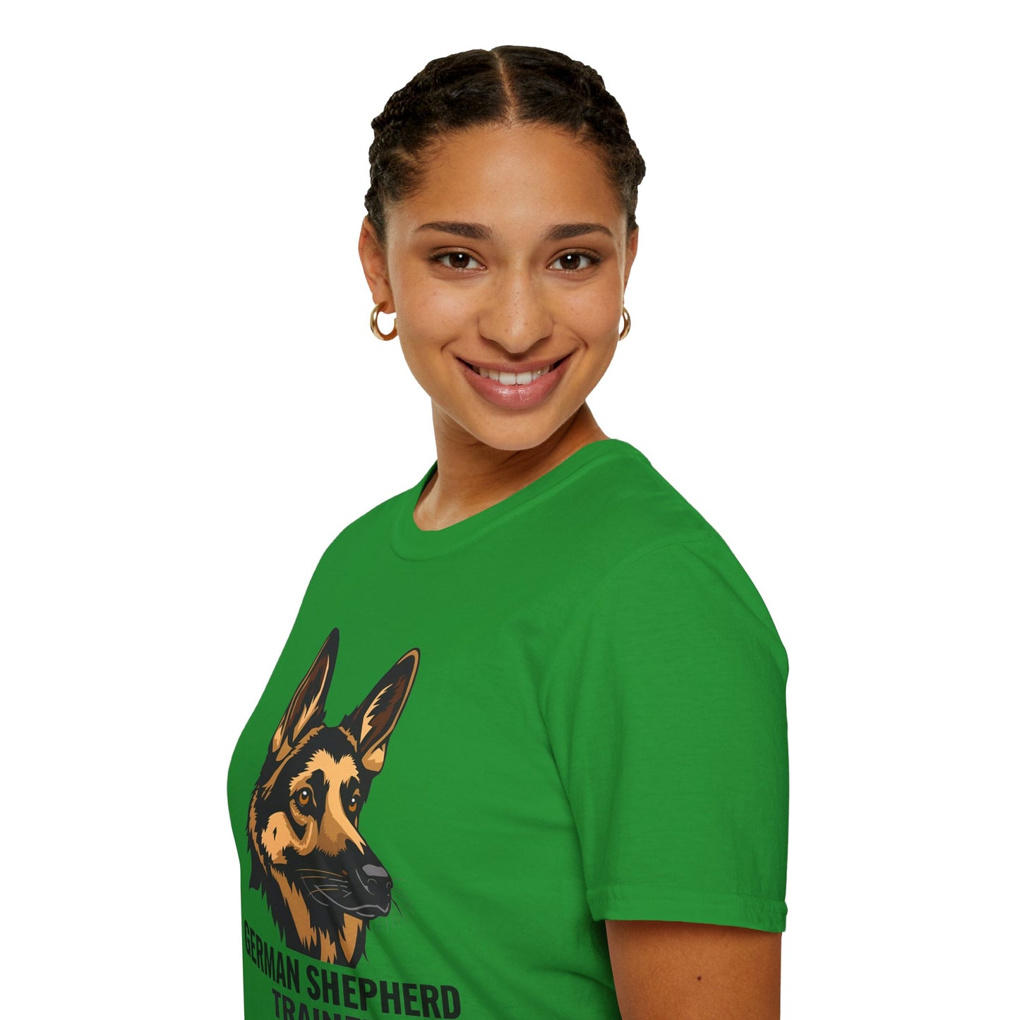 German Shepherd Trainer Unisex Softstyle T-Shirt, Dog Lover Gift, Pet Trainer Apparel