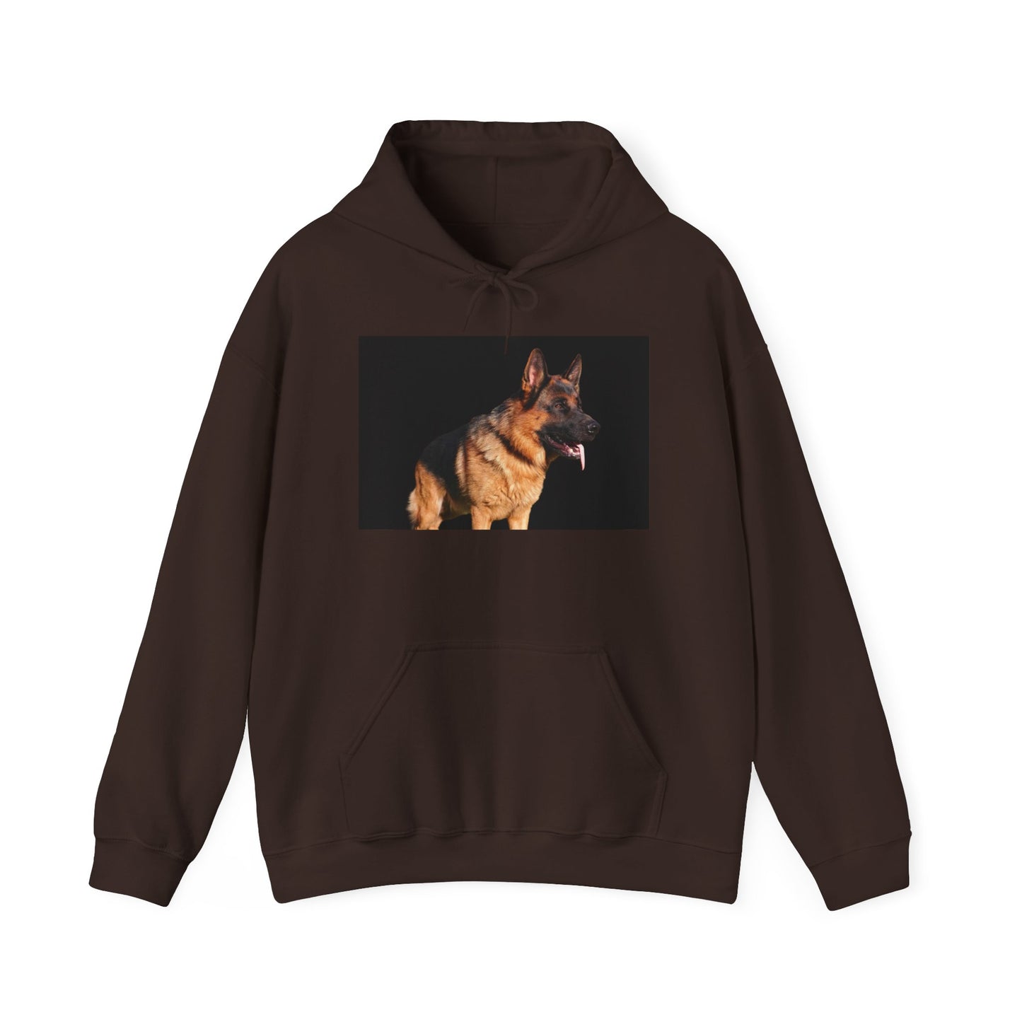 Unisex Dog Lover Hoodie With  a Showline German Shepherd Leaving Tongue Out Standing for a Pose