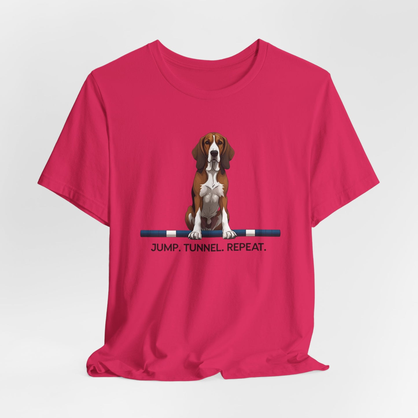 Dog Agility Tee, Fun Pet Lover Shirt, Jump Tunnel Repeat T-Shirt, Dog Enthusiast Apparel, Gift for Dog Owners