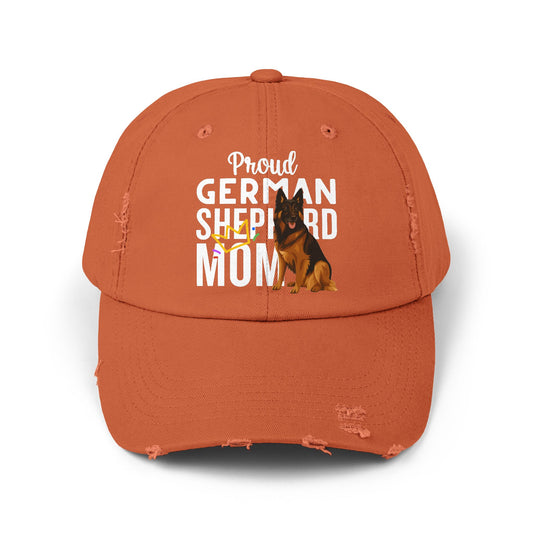 Proud German Shepherd Mom Distressed Cap - Unisex Pet Lover Hat