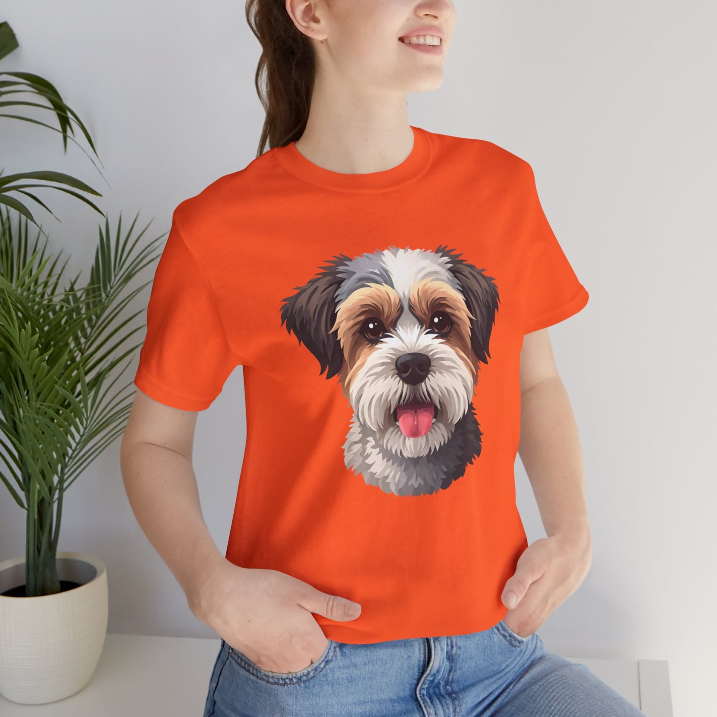 Unisex Dog Lover T-Shirt Featuring a 3D Design of Cute Fluffy Bichon Frise Mix | Gift for Dog Owners