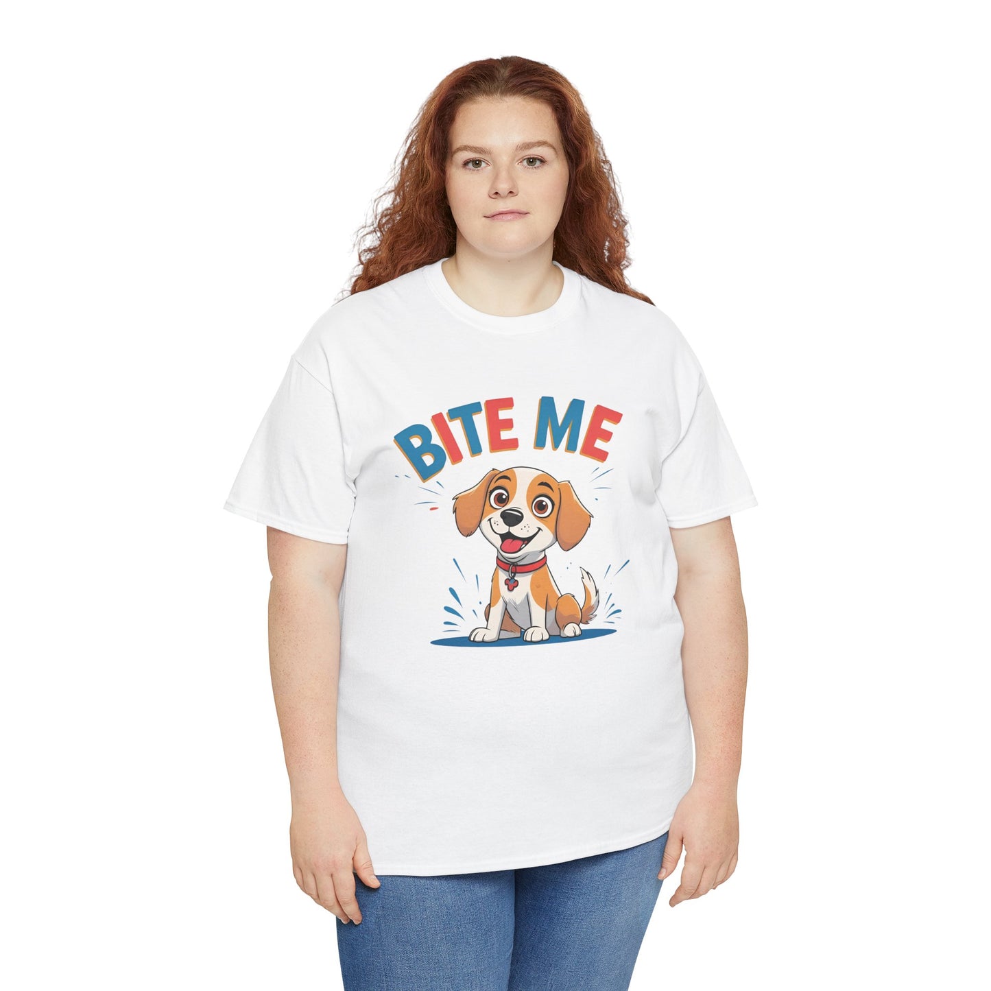 Playful Dog Lover Tee, Bite Me Unisex Cotton T-Shirt for Dog Trainers, Funny Gift for Dog Lovers, Cute Dog Apparel