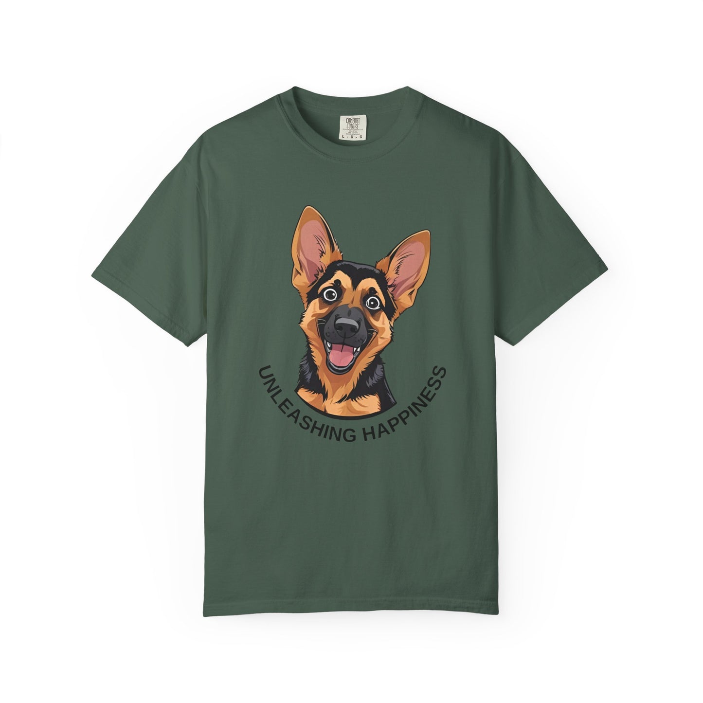 Happy Dog Graphic Tee, Unisex German Shepherd Puppy T-Shirt - Unleashing Happiness, Pet Lover Gift, Animal Lovers Apparel, Unique Dog Lover Shirt