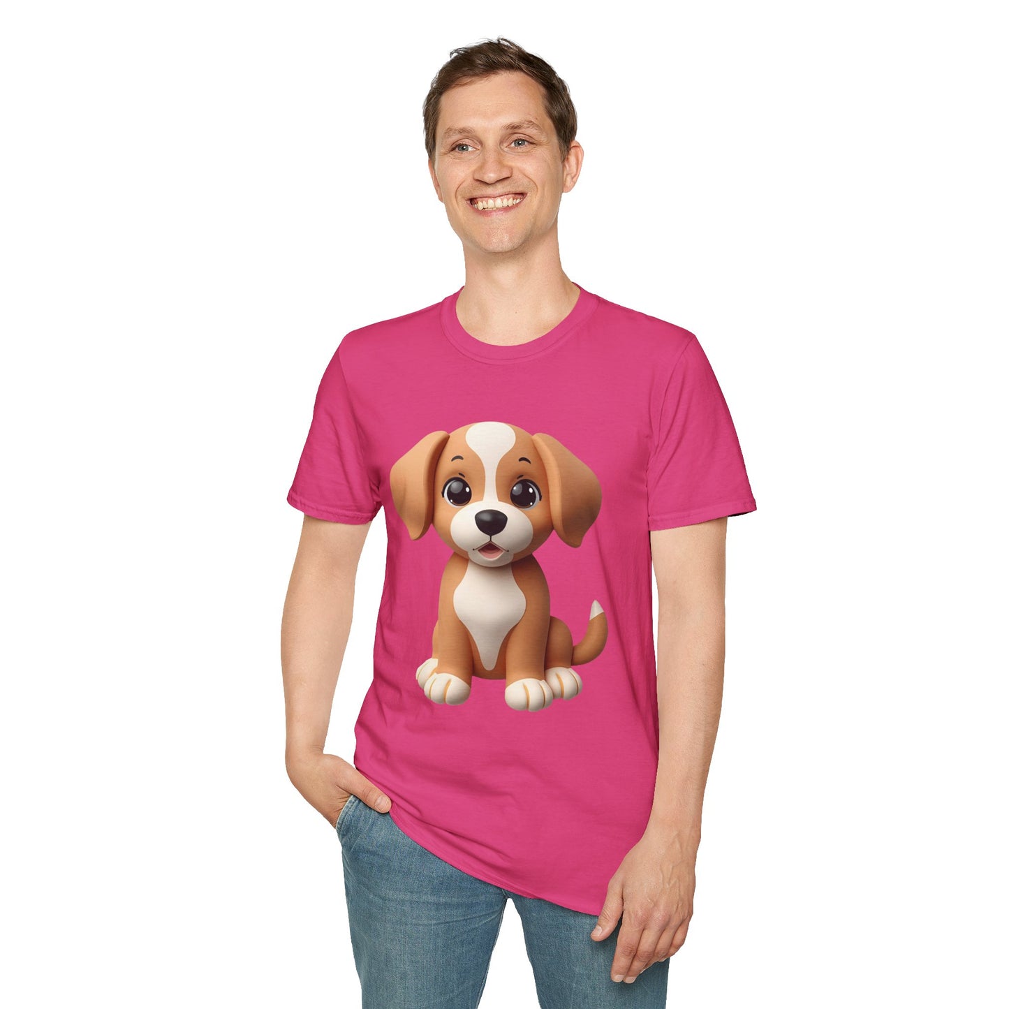 Adorable Puppy 3D Graphic T-Shirt for Dog Lovers, Cute Pet Shirt