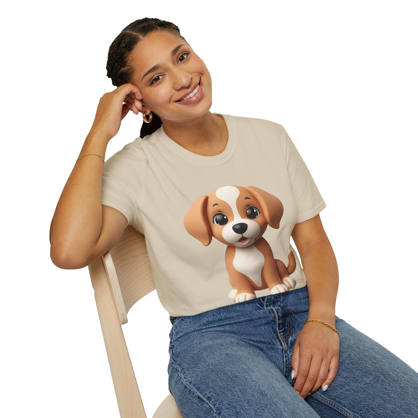 Adorable Puppy 3D Graphic T-Shirt for Dog Lovers, Cute Pet Shirt